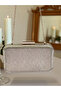 Gold Laser Striped Patterned Pearl Evening Dress Bag Night Wedding Portfolio - 6