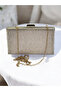 Gold Laser Striped Patterned Evening Dress Bag Night Wedding Engagement Graduation Portfolio - 4