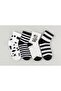Cow Patterned Black and White Cotton College Socks Set - 4 Pieces - 2