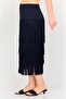 Women Fringes Midi Skirt, Navy - 2