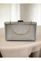 Gold Imported Glitter Patterned Metal Handle Women's Evening Dress Bag - 7