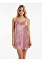 Premium Powder Pink Satin Lace Nightgown Robe Set – Stylish Two-Piece Set - 4