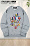 Unisex Bol Kalıp Collaboration // Cody, May, It Takes Two Printed Oversized Crew Neck Sweatshirt