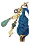 Cordelle Paracord & Suede Cord Gold and Silver Plated Special Design Bag Charm Keychain - 7