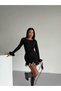 Women Sleeve and Hem Piped Ruffled Mini Dress - 8