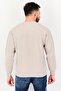 Men Crew Neck Plain Long Sleeve Sweatshirt, Light Grey - 3