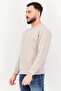 Men Crew Neck Plain Long Sleeve Sweatshirt, Light Grey - 2