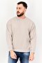 Men Crew Neck Plain Long Sleeve Sweatshirt, Light Grey