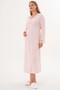 Women's Shawl Collar Lace Long Sleeve Special Design Maternity Nightgown Dressing Gown Set - 3