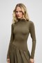 Panti Women's Ribbed Skirt Poplin Bodycon Khaki Dress - 5