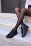 Ari̇ana Women's Black Genuine Leather Lace-Up Sneaker