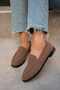 Desna Bitter Brown Suede Flat Sole Women's Shoes - 4
