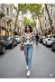 Women's Pinterest Checkered Buttoned Knit Cardigan - 2