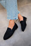 Desna Black Suede Flat Sole Women's Shoes - 3