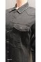 Women's Double Pocketed High-Necked Lycra Slim Fit High-End Jean Shirt with Stone Detailing and Closure - 7