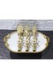 Gold Serving Tongs Set of 3 White Daisy Pasta/Dessert/Food/Display Tongs Titanium - 4