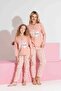 Mother-Daughter Matching Long Sleeve Heart Pattern Interlock Family Matching Pajamas Set-3207