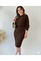 Women's Ribbed Knit Crop Sweater & Midi Dress Set
