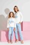 Mother-Daughter Matching Long Sleeve Heart Pattern Interlock Family Matching Pajamas Set-3207