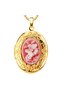 Elegant Gold-Plated Oval Locket Cameo Pendant Necklace for Women - 2