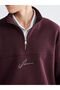 Mürdüm Mock Neck Printed Men's Thick Sweatshirt - 3