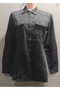 Women's Double Pocketed High-Necked Lycra Slim Fit High-End Jean Shirt with Stone Detailing and Closure - 3