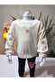 Eid Girls' Corded Fabric Stone Embroidered Sweat Blouse Camisole - 3