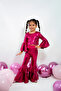 Sparkly Sequined Flywheel Sleeve Layered Leg Girl's Set