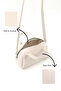 Crinkle Textured Cream Shk184 Faux Leather, Single Compartment with Zipper, Strap Hand, Arm and Shoulder Bag - 5