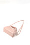 Crinkled Textured Pink Shk184 Faux Leather, Single Compartment with Zipper, Strap Hand, Arm and Shoulder Bag - 7