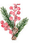 Christmas Ornament, Pinecone, Red-Green - Snowy, with Cones, 30 cm - 2