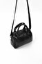 Crinkled Textured Black Shk184 Faux Leather, Single Compartment with Zipper, Strap Hand, Arm and Shoulder Bag - 5
