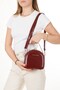 Women's Leather Long Strap Hand and Shoulder Bag – Burgundy - 2