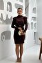 Women's Shoulder Pad Mini Length Belted Dress Dpmy3838 - 3