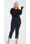 Women's Flare Leg Stone and Slit Detail Full Lycra High Quality Plus Size Jeans Pants
