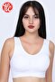 Women's Premium Bamboo Breathable Fabric Thick Strap Padded Comfortable Half Tank Top Bustier - 2