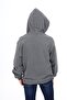 Anthracite Boy's Hooded Zippered Pockets Low Shoulder Printed Knitted Cardigan - 3 Thread Without Embroidery - 5
