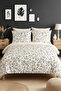 4-Piece Double Duvet Cover Set Emerald Cream - 4