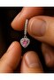 Women's Steel Zircon Stone Heart Earrings Pink - 4