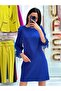 Cobalt Mini Dress with Three Quarter Sleeve Detail