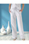 Women's Oversized Stretchy Cotton Sweat Pants with Textured Sides and Side Pockets and Lace-Up Waist - 4