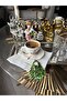 1 قطعة من مناديل تقديم الكوكتيل ذات الطابع الرخامي المطرز بتصميم شجرة عيد الميلاد - 3