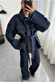 Premium Trend Denim Jeans Tie-Detail Polka Dot Jacket - Wide-Leg Denim Trousers 2-Piece Set - 2