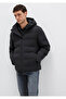 Hooded Inflatable Black Men's Coat M0110652-71379