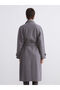 Gray Jacket Collar Oversize Women's Cashmere Coat - 5