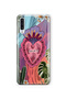 Samsung Galaxy A70 Compatible Colorful Heart and Flower Pattern Transparent Phone Case