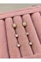 Steel Gold Drop Single Stone Combination Earrings - 2