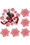 1 Piece American Service Red Snowflake Round Vinyl Non-Slip Washable Heat Resistant