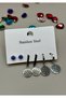 Steel Silver Color Flower of Life Evil Eye Beaded Multiple Earrings