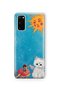 Samsung Galaxy S20 Fe Compatible Sunny Fairy and Angel Cat Pattern Transparent Phone Case